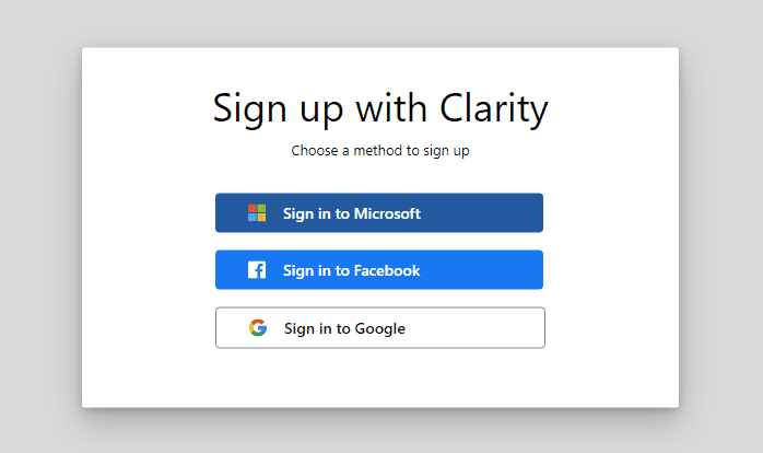 Choose an Account for Microsoft Clarity