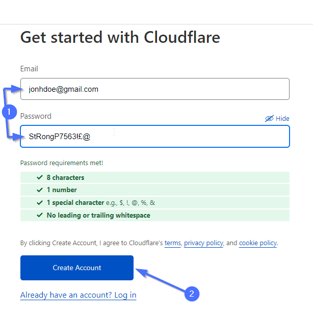 Create a Cloudflare account
