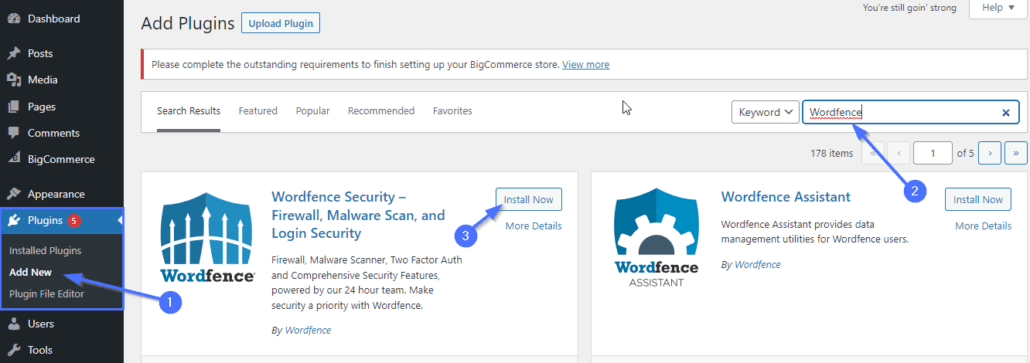 Install and activate Wordfence security plugin
