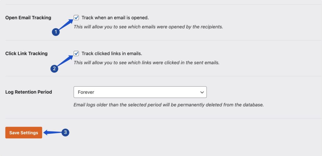 Enable email tracking