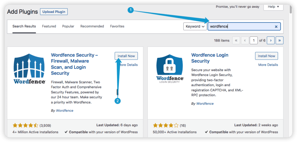 Install and activate Wordfence plugin for WooCommerce fraud prevention