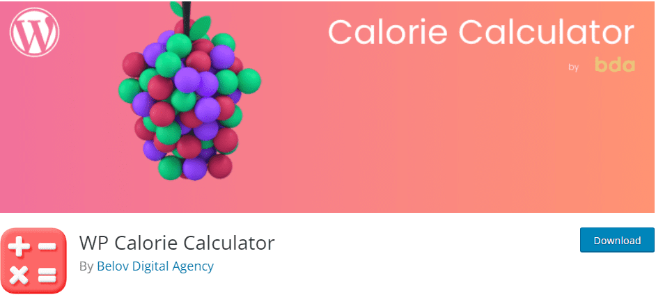 WP Calorie Calculator plugin