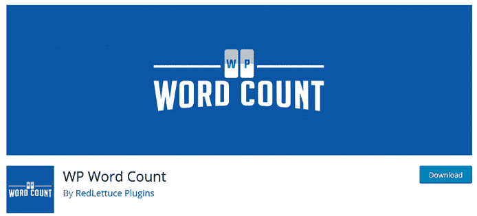 WP Word Count plugin