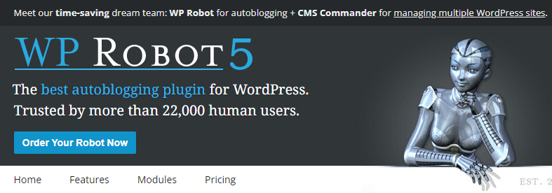 WP Robot plugin - Top 7 WordPress Autoblogging Plugins for 2023 