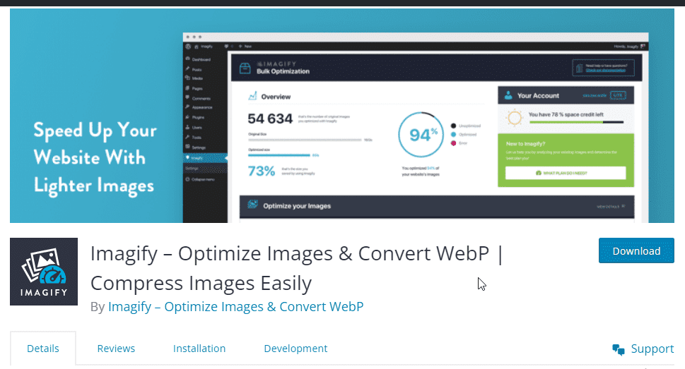 Imagify - Optimize Images & Convert WebP plugin
