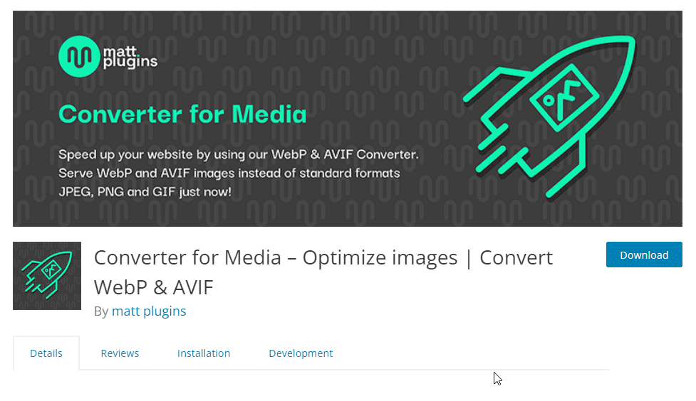 Converter for Media plugin - WordPress WebP
