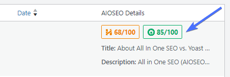 AIOSEO score feature