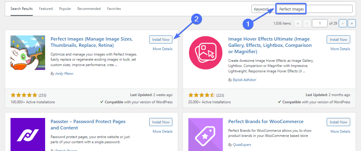 Look for plugin in search bar and install